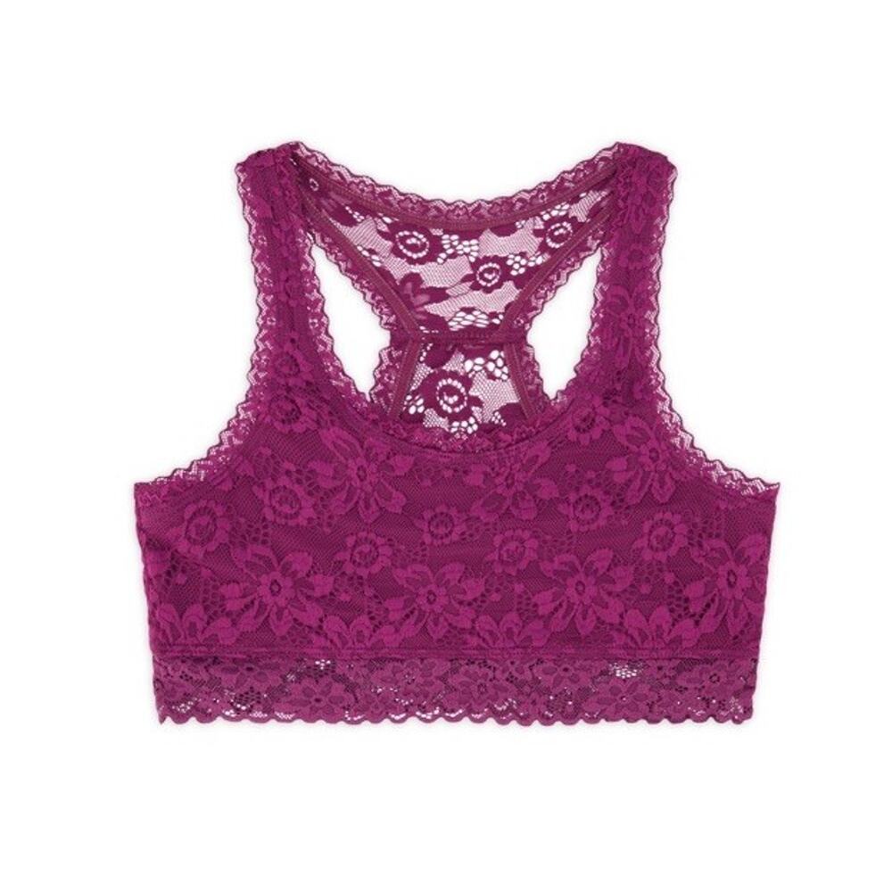 Justice Burgundy Full Coverage Racerback Lace Girls Bralette Size 32